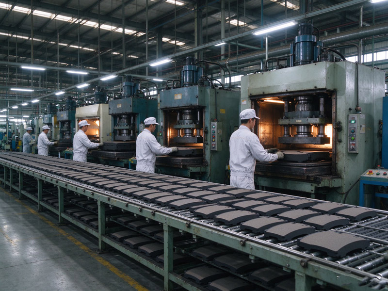 Production line of brake lining